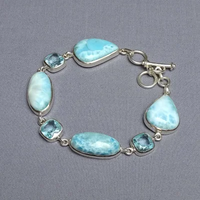 Larimar náramek top kvalita 31,9g, Dominikánská republika