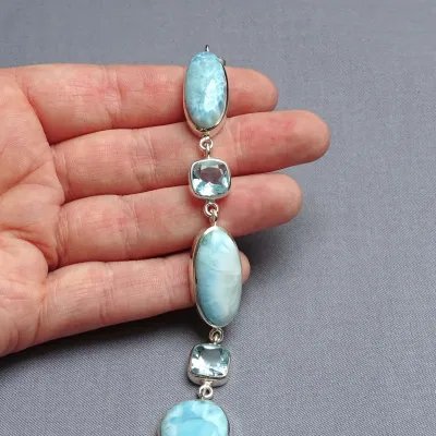 Larimar náramek top kvalita 31,9g, Dominikánská republika