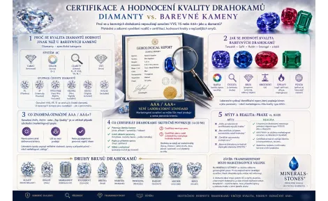 Certifikace a hodnocení kvality drahokamů: diamanty vs. barevné kameny