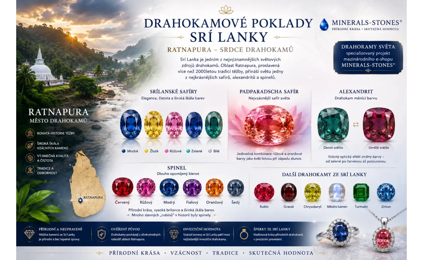Srílanské drahokamy z Ratnapury
