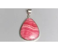 Rodochrozit – stříbrný přívěsek z přírodního minerálu